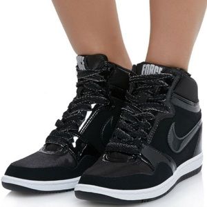 NikeForce HighTops Black Patent Leather